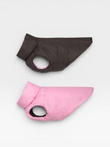 Reversible Puffer Jacket - Chocolate Brown / Pink