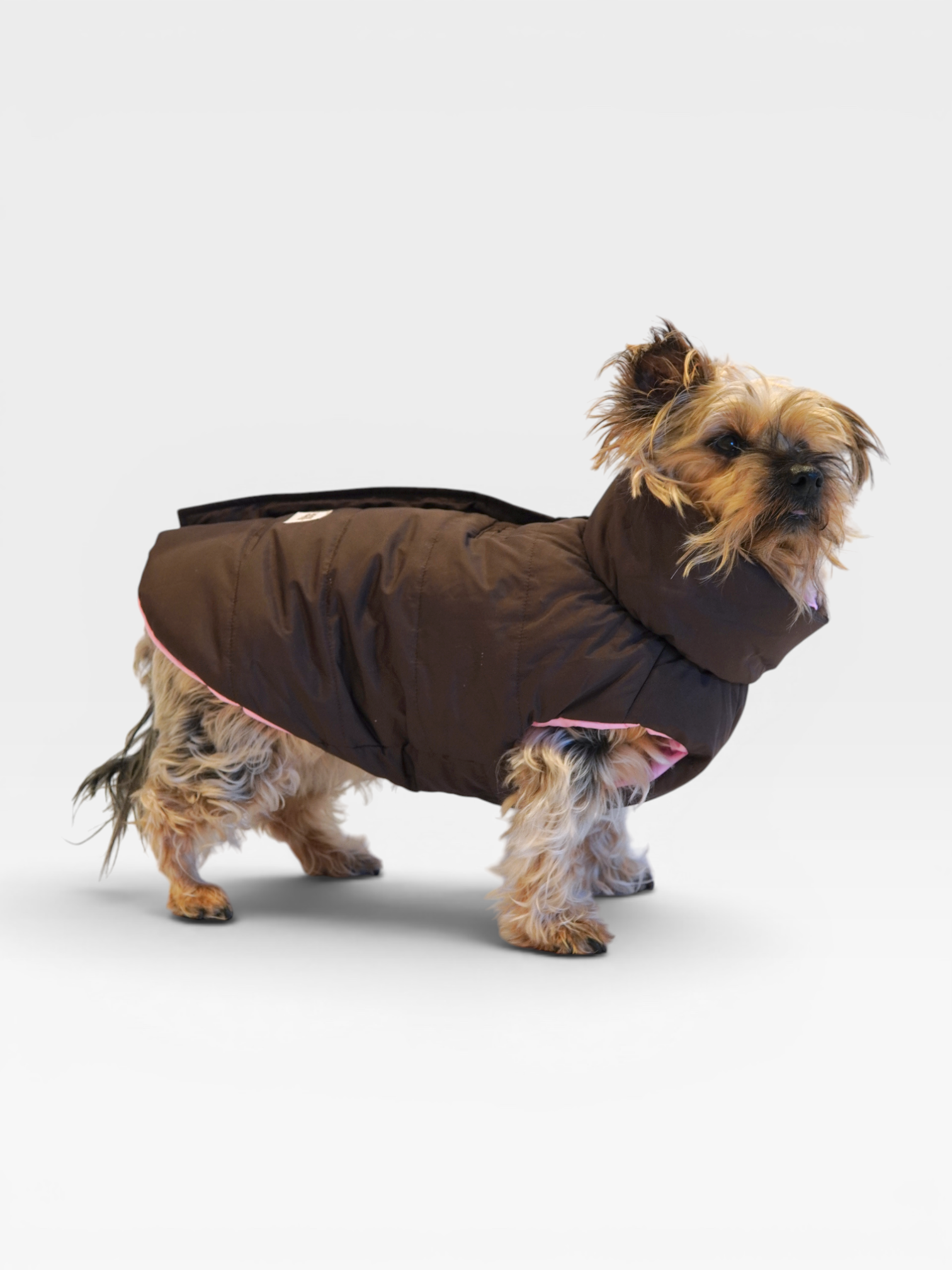 Reversible Puffer Jacket - Chocolate Brown / Pink